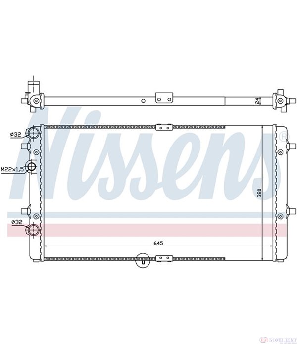 РАДИАТОР ВОДЕН VOLKSWAGEN CADDY II COMBI (1995-) 1.9 SDI - NISSENS