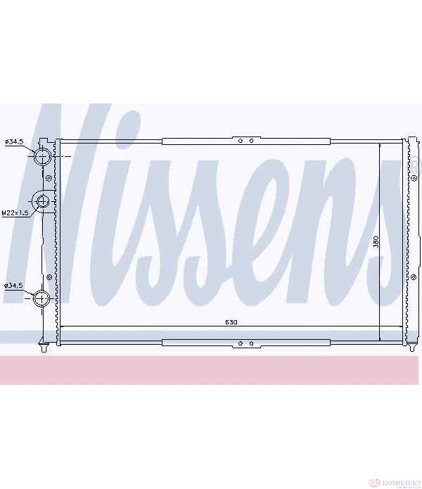 РАДИАТОР ВОДЕН VOLKSWAGEN CADDY II (1995-) 1.9 SDI - NISSENS
