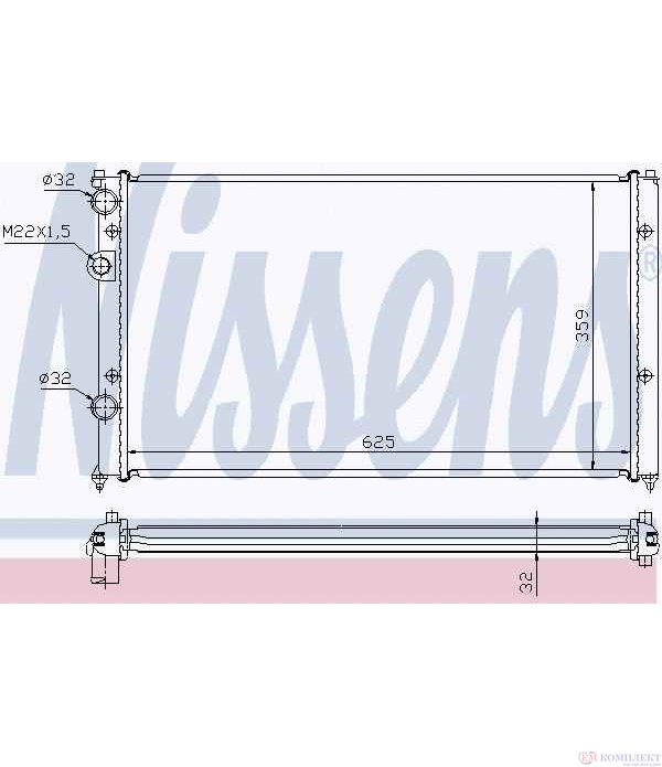 РАДИАТОР ВОДЕН VOLKSWAGEN POLO CLASSIC (1995-) 100 1.6 - NISSENS