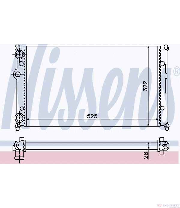 РАДИАТОР ВОДЕН VOLKSWAGEN POLO CLASSIC (1995-) 100 1.6 - NISSENS