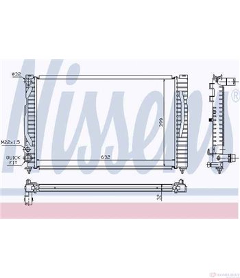 РАДИАТОР ВОДЕН AUDI A4 AVANT (1995-) 1.8 quattro - NISSENS