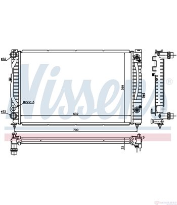 РАДИАТОР ВОДЕН AUDI A4 (1995-) 1.6 - NISSENS