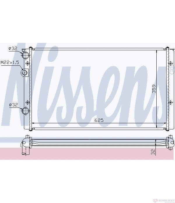 РАДИАТОР ВОДЕН VOLKSWAGEN GOLF III VARIANT (1993-) 2.9 VR6 - NISSENS