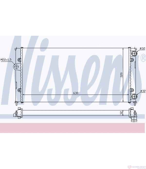 РАДИАТОР ВОДЕН VOLKSWAGEN VENTO (1991-) 1.8 - NISSENS