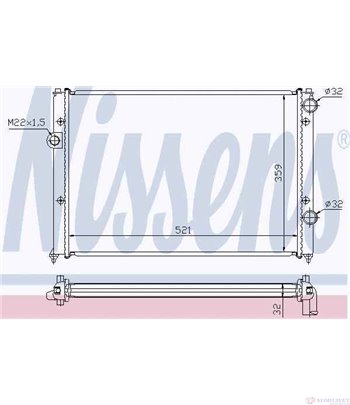 РАДИАТОР ВОДЕН VOLKSWAGEN PASSAT (1988-) 1.8 - NISSENS