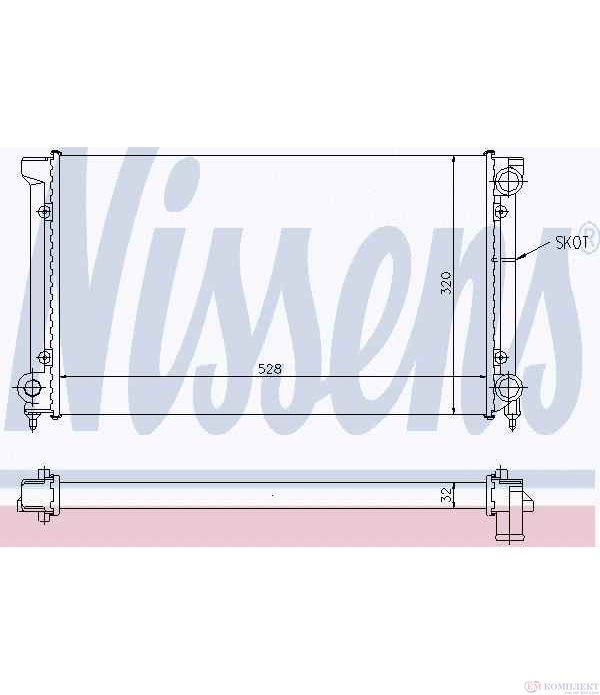 РАДИАТОР ВОДЕН VOLKSWAGEN PASSAT (1988-) 1.6 - NISSENS