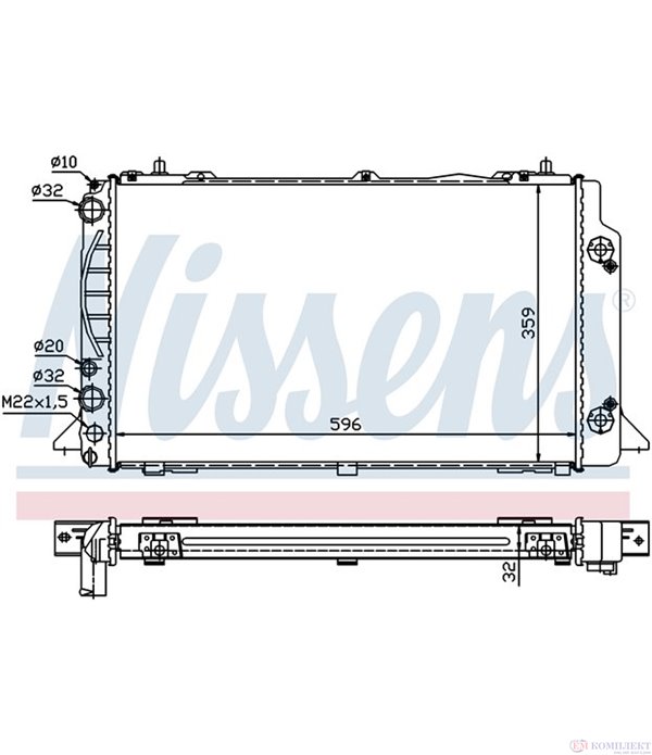 РАДИАТОР ВОДЕН AUDI 80 (1991-) 2.0 E - NISSENS