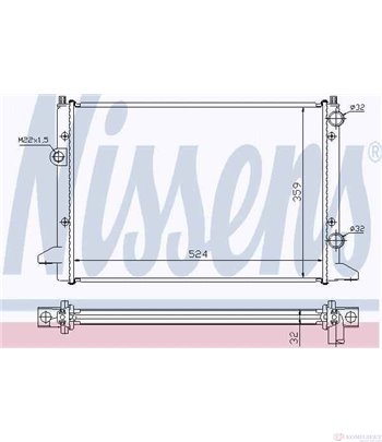 РАДИАТОР ВОДЕН VOLKSWAGEN PASSAT (1988-) 2.0 16V - NISSENS