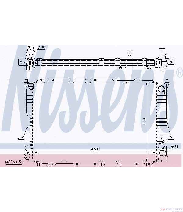 РАДИАТОР ВОДЕН AUDI 100 (1990-) 2.6 - NISSENS