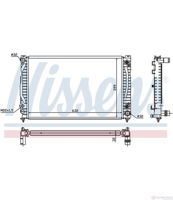 РАДИАТОР ВОДЕН AUDI A4 (1995-) 2.6 quattro - NISSENS