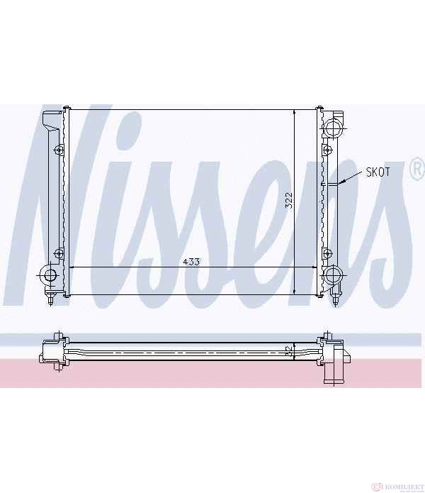 РАДИАТОР ВОДЕН VOLKSWAGEN PASSAT (1988-) 1.8 - NISSENS