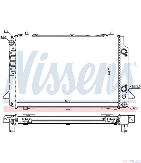 РАДИАТОР ВОДЕН AUDI COUPE (1988-) 2.8 quattro - NISSENS