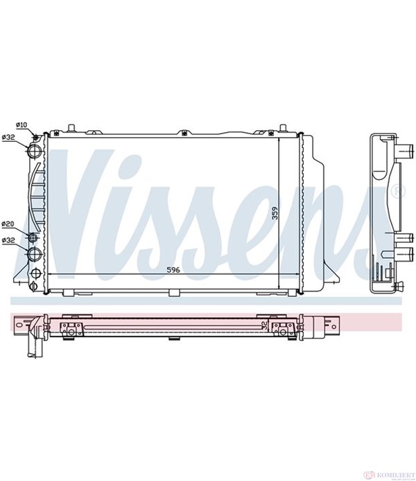 РАДИАТОР ВОДЕН AUDI COUPE (1988-) 2.0 - NISSENS