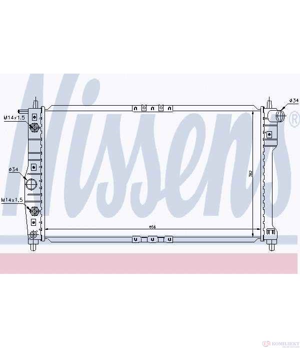 РАДИАТОР ВОДЕН DAEWOO NUBIRA (1997-) 1.6 16V - NISSENS