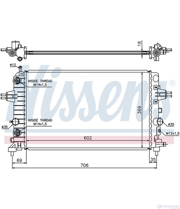 РАДИАТОР ВОДЕН OPEL ASTRA H COMBI (2004-) 1.8 - NISSENS