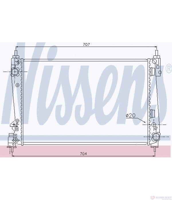 РАДИАТОР ВОДЕН OPEL CORSA D (2006-) 1.6 Turbo - NISSENS