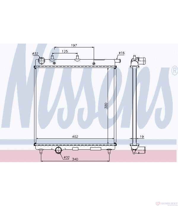 РАДИАТОР ВОДЕН CITROEN C3 (2002-) 1.4 16V HDi - NISSENS