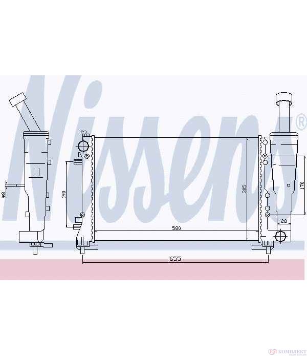 РАДИАТОР ВОДЕН FIAT PUNTO (1999-) 1.4 - NISSENS