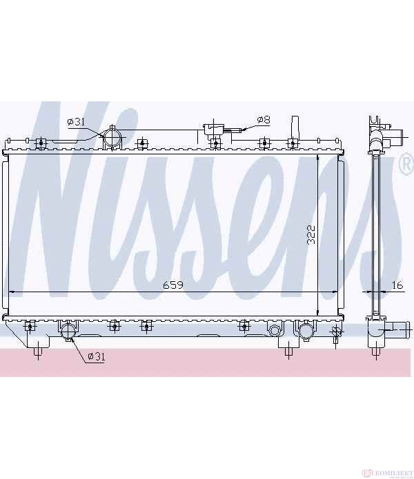 РАДИАТОР ВОДЕН TOYOTA CARINA E SPORTSWAGON (1993-) 1.8 i - NISSENS