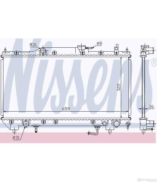 РАДИАТОР ВОДЕН TOYOTA AVENSIS (1997-) 1.8 - NISSENS