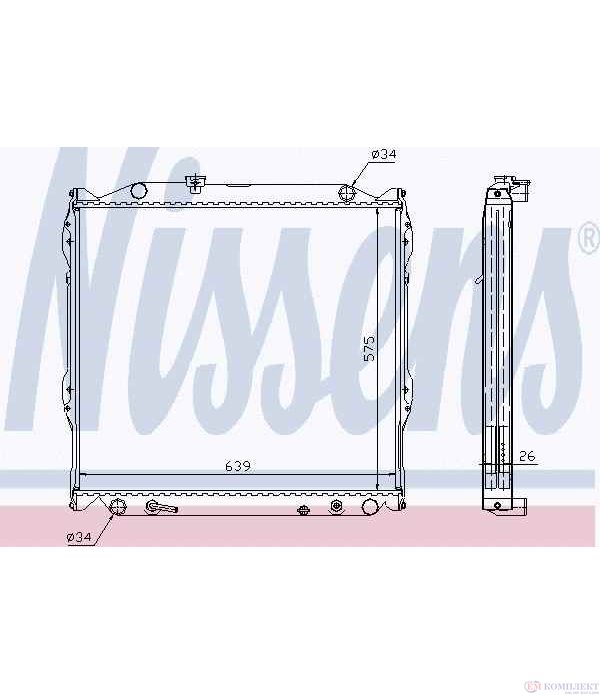 РАДИАТОР ВОДЕН TOYOTA LAND CRUISER J90 (1995-) 3.4 i 24V - NISSENS