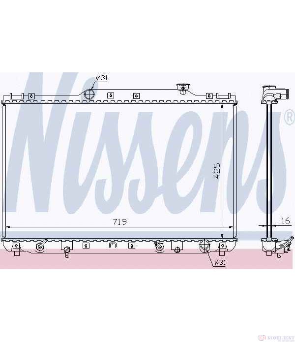 РАДИАТОР ВОДЕН TOYOTA CAMRY (1991-) 2.2 - NISSENS