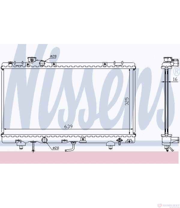 РАДИАТОР ВОДЕН TOYOTA PASEO CABRIOLET (1996-) 1.5 16V - NISSENS