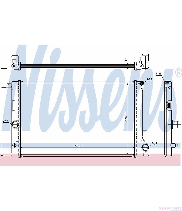 РАДИАТОР ВОДЕН TOYOTA AURIS (2006-) 1.4 VVTi - NISSENS
