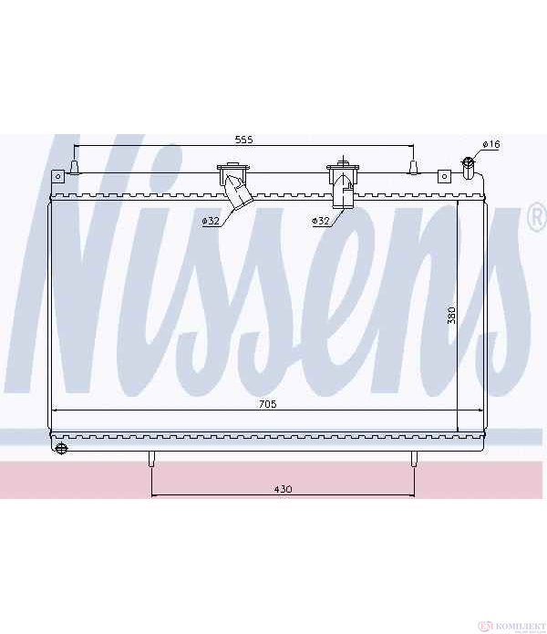 РАДИАТОР ВОДЕН PEUGEOT 407 (2004-) 2.2 HDi - NISSENS