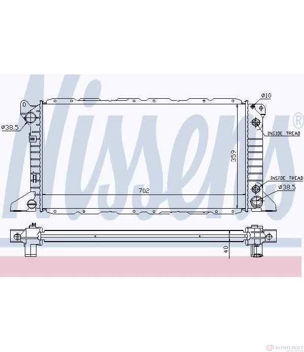 РАДИАТОР ВОДЕН FORD TRANSIT TOURNEO (1994-) 2.5 TD - NISSENS