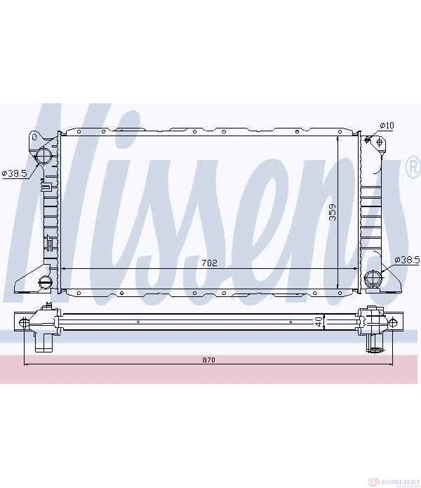 РАДИАТОР ВОДЕН FORD TRANSIT TOURNEO (1994-) 2.5 TD - NISSENS