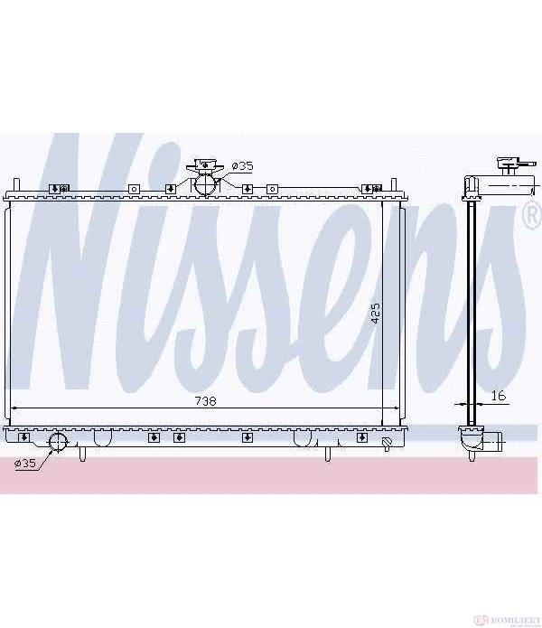 РАДИАТОР ВОДЕН MITSUBISHI GRANDIS (2004-) 2.4 - NISSENS