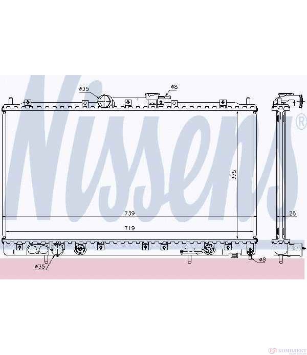 РАДИАТОР ВОДЕН MITSUBISHI GALANT VI COMBI (1996-) 2.4 GDI - NISSENS