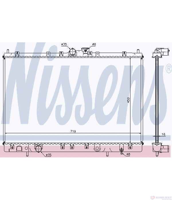 РАДИАТОР ВОДЕН MITSUBISHI SPACE WAGON (1998-) 2.4 GDI 4x4 - NISSENS