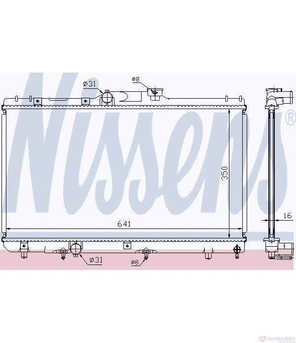 РАДИАТОР ВОДЕН TOYOTA COROLLA COMPACT (1992-) 1.3 XLI 16V - NISSENS