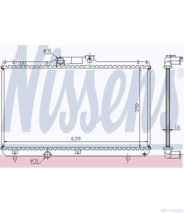 РАДИАТОР ВОДЕН TOYOTA COROLLA COMPACT (1992-) 1.3 XLI - NISSENS