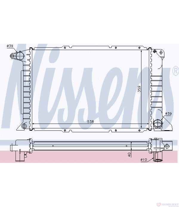 РАДИАТОР ВОДЕН FORD TRANSIT (1994-) 2.5 TDI - NISSENS