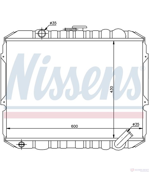 РАДИАТОР ВОДЕН HYUNDAI GALLOPER I (1991-) 2.5 TD intercooler - NISSENS