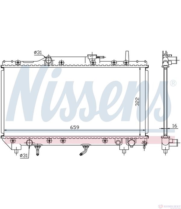 РАДИАТОР ВОДЕН TOYOTA CARINA E SEDAN (1992-) 1.6 - NISSENS