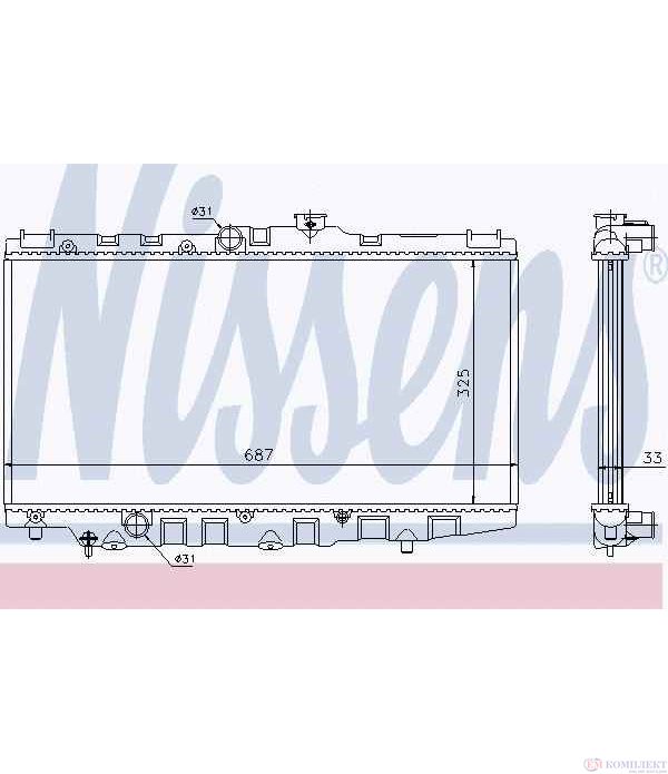 РАДИАТОР ВОДЕН TOYOTA COROLLA (1987-) 1.6 i 4WD - NISSENS