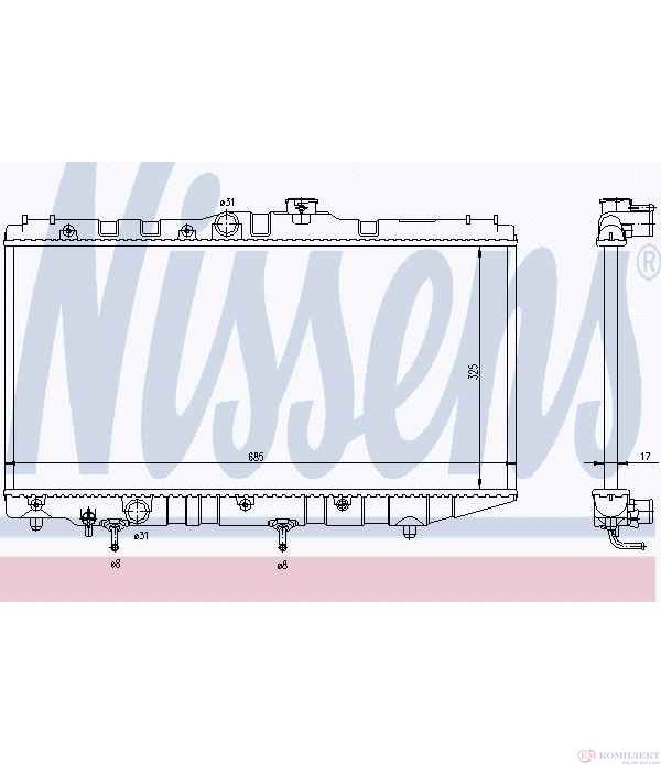 РАДИАТОР ВОДЕН TOYOTA COROLLA (1987-) 1.6 - NISSENS