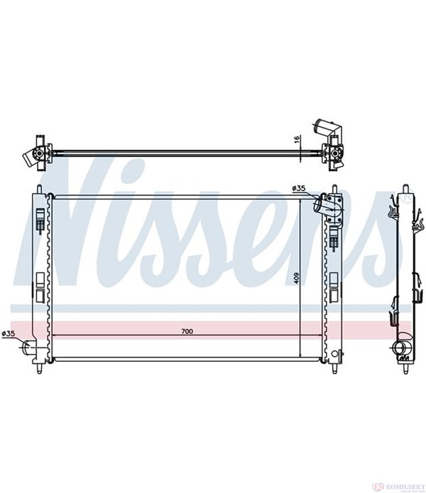 РАДИАТОР ВОДЕН MITSUBISHI LANCER SEDAN (2008-) 1.5 - NISSENS