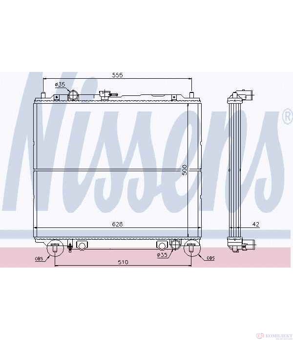 РАДИАТОР ВОДЕН MITSUBISHI PAJERO II (1990-) 2.8 TD - NISSENS