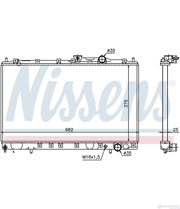 РАДИАТОР ВОДЕН MITSUBISHI LANCER V STATION WAGON (1992-) 1.6 16V 4WD - NISSENS