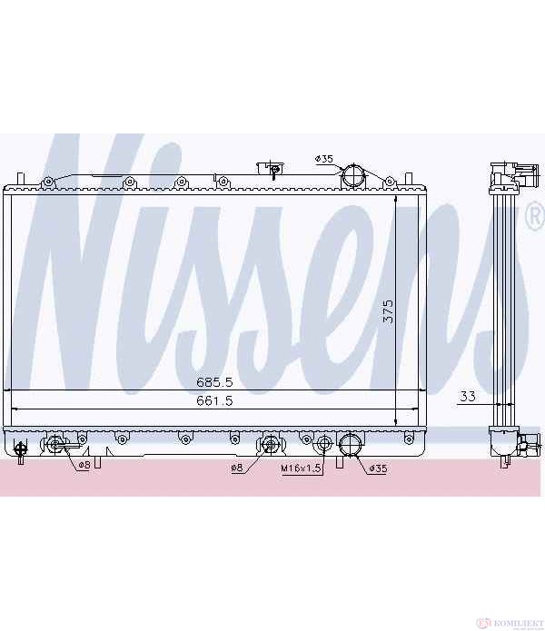 РАДИАТОР ВОДЕН MITSUBISHI LANCER IV (1988-) 1.6 16V - NISSENS