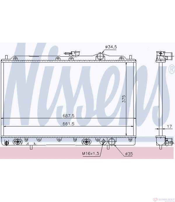 РАДИАТОР ВОДЕН MITSUBISHI GALANT IV (1988-) 2.0 GTI 16V - NISSENS