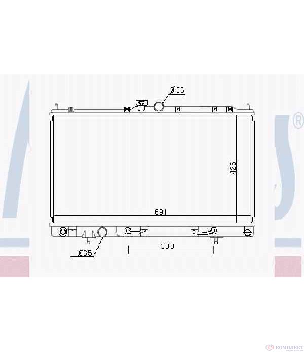 РАДИАТОР ВОДЕН MITSUBISHI OUTLANDER I (2003-) 2.0 Turbo 4WD - NISSENS
