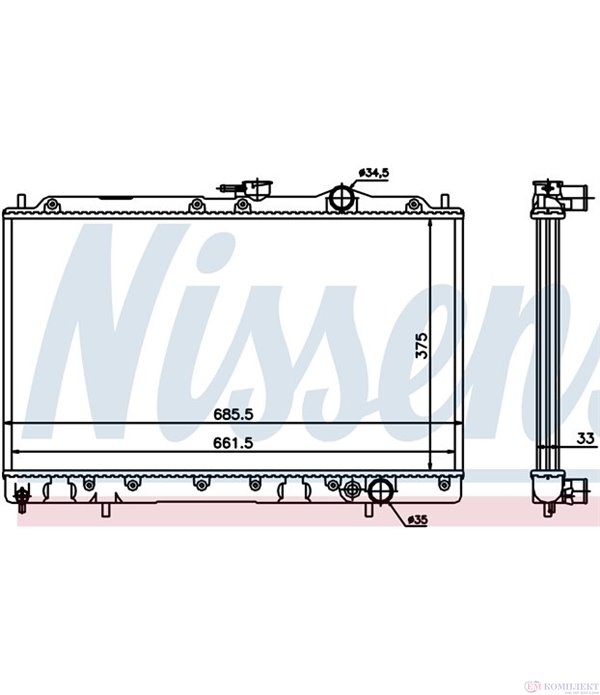 РАДИАТОР ВОДЕН MITSUBISHI GALANT IV (1988-) 1.8 Turbo-D - NISSENS