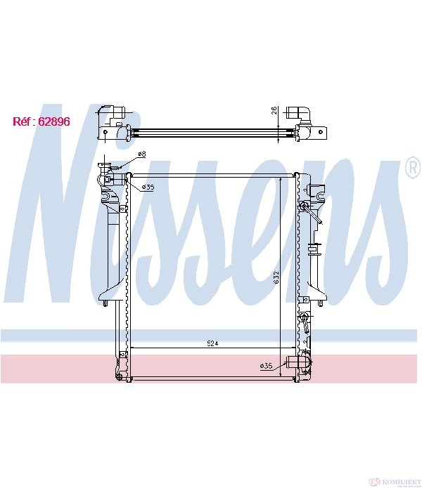 РАДИАТОР ВОДЕН MITSUBISHI L 200 (2005-) 2.5 DI-D 4x4 - NISSENS