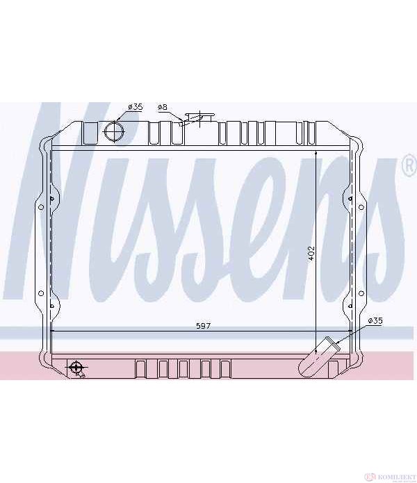 РАДИАТОР ВОДЕН MITSUBISHI L 200 (1986-) 2.5 D - NISSENS